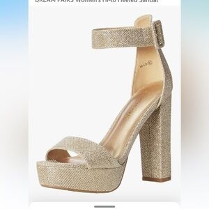 Dream Pairs Women's Gold Glitter Heeled Sandals size 7